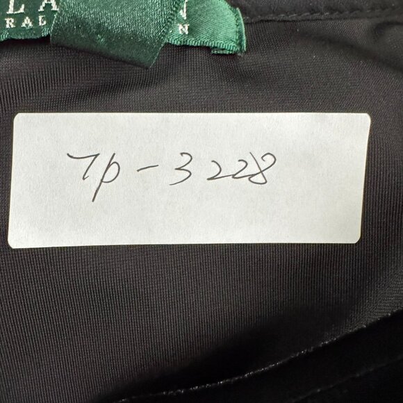 Lauren Ralph Lauren Velvet Top Womens XL Black Solid Keyhole Stretch TP-3228 - Picture 2 of 6